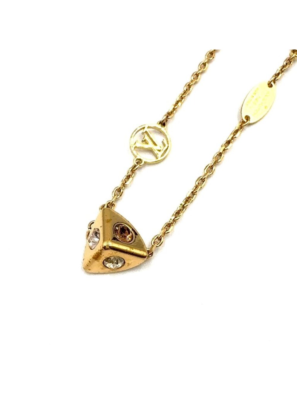 Louis Vuitton Collier Gamble Rhinestone Gold Bracelet Bangle